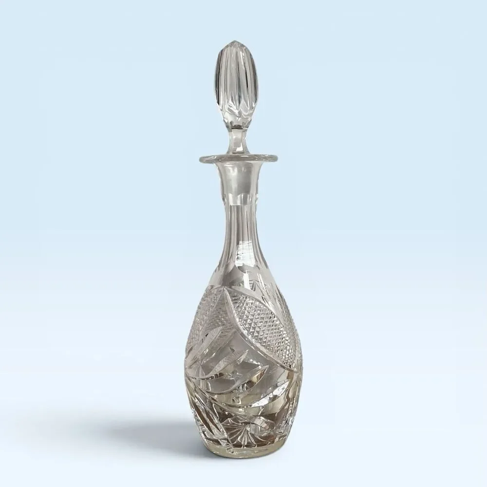 Vintage Castle Crystal Cut Lead Crystal Glass Decanter West Germany original